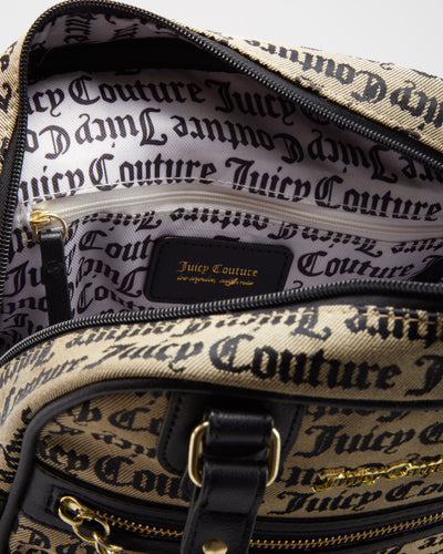 Juicy Couture Beige Logo Fabric Handbag