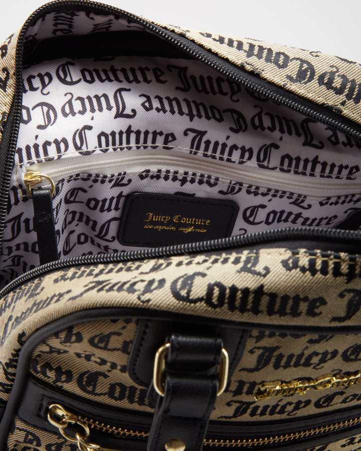 Juicy Couture Beige Logo Fabric Handbag