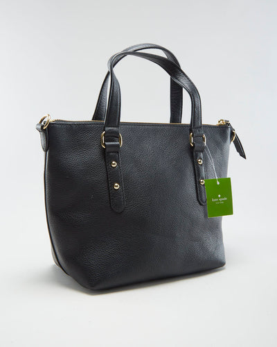 Kate Spade Black Leather Bag With Gold Hardware - O/S