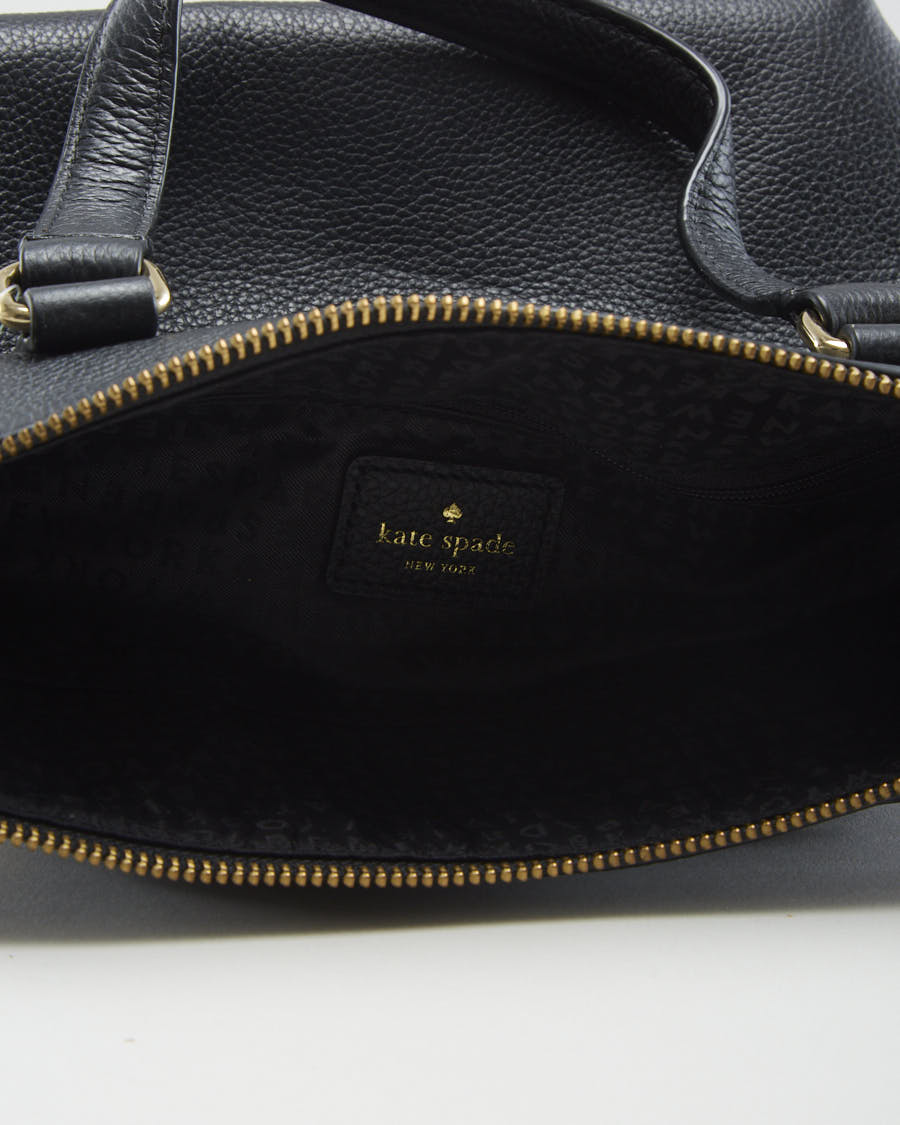 Kate Spade Black Leather Bag With Gold Hardware - O/S