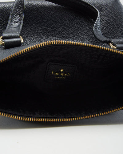 Kate Spade Black Leather Bag With Gold Hardware - O/S