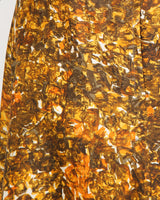 50s Warm Toned Brown and Orange Patterned Dress - S