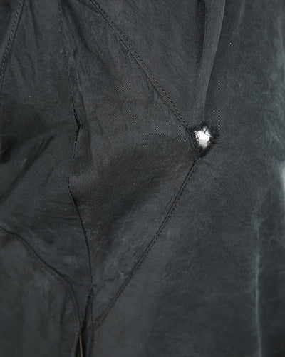 50s Branell Black Silk Scalloped Petal Skirt Dress - S