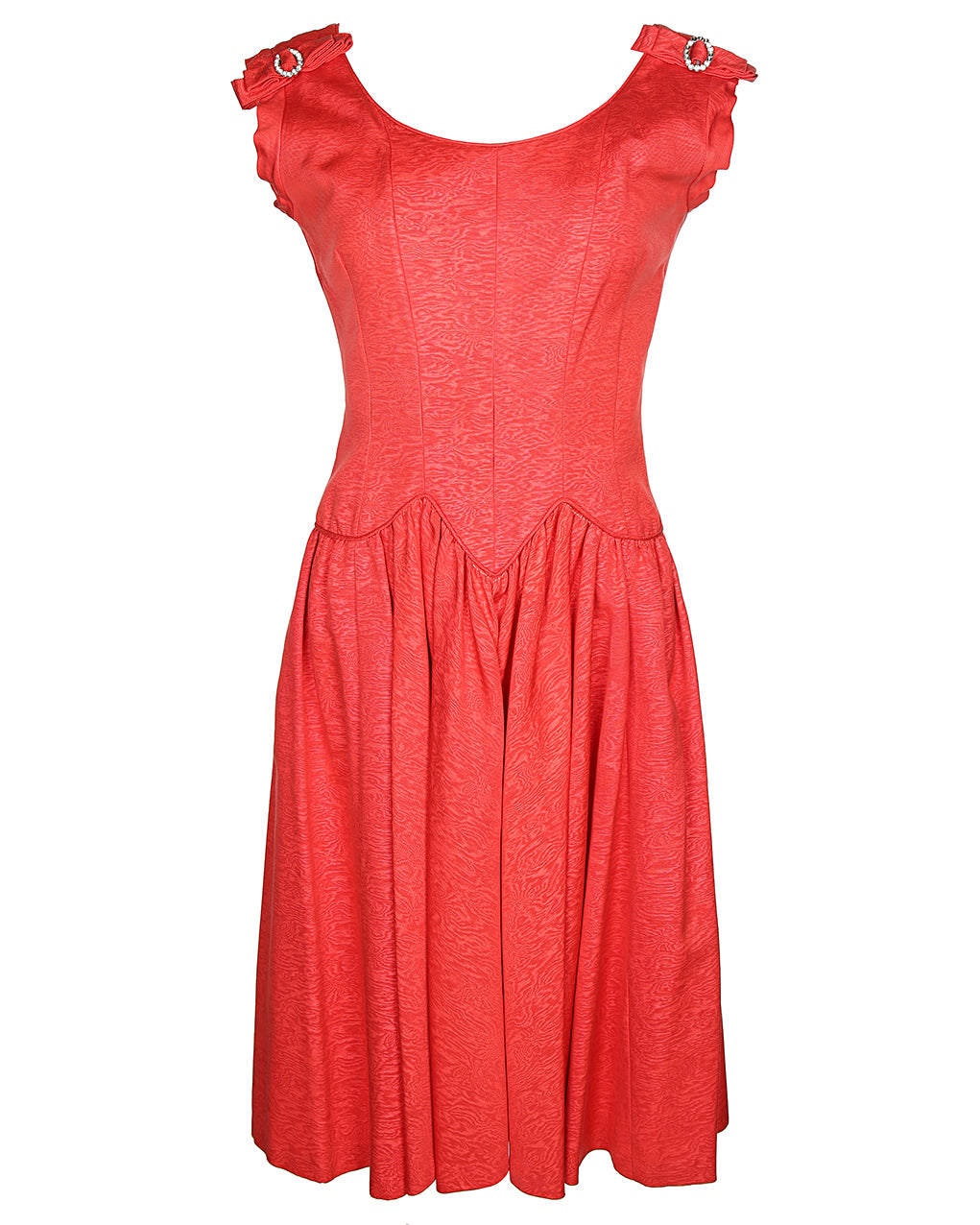 Vintage 50s Red Sleeveless Party Dress - S