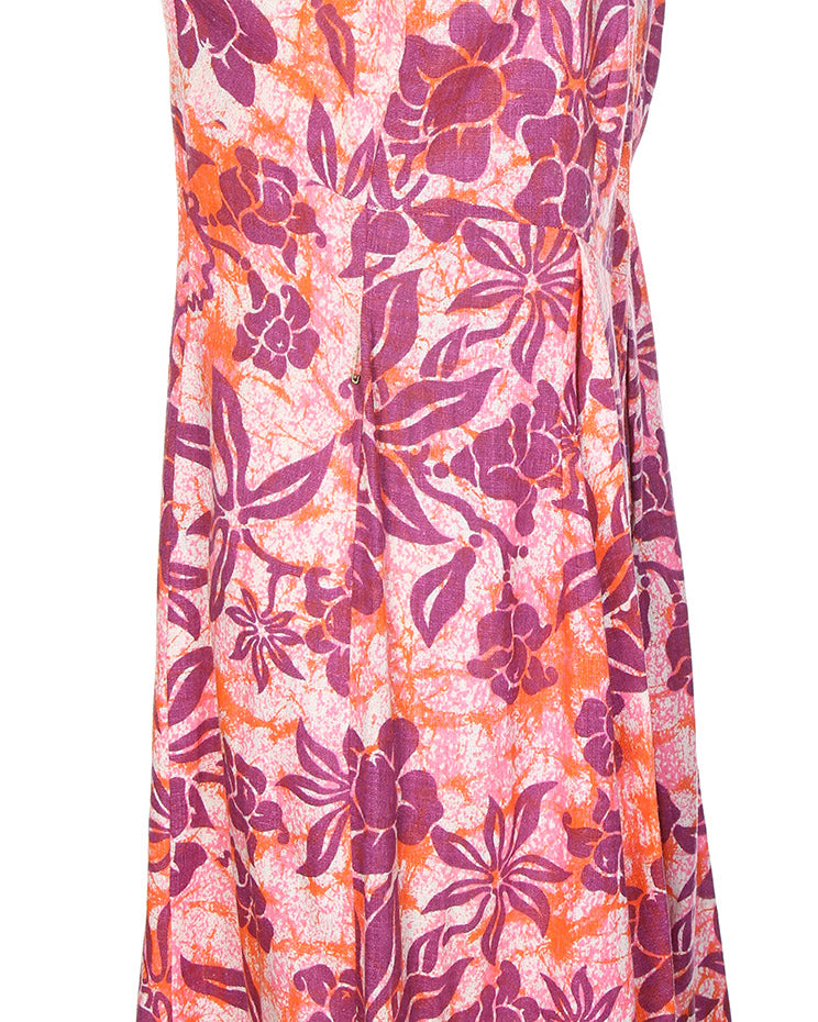 60's Candy Casuals Pink Maxi Hawaiian Dress - M