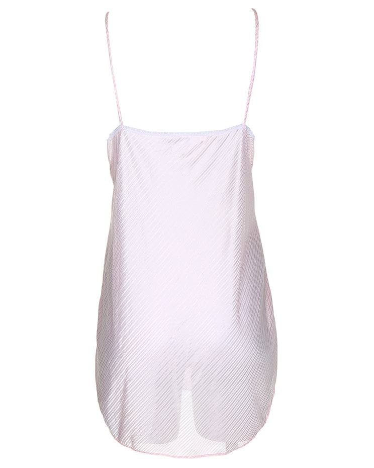 Pale pink mesh striped slip dress - m