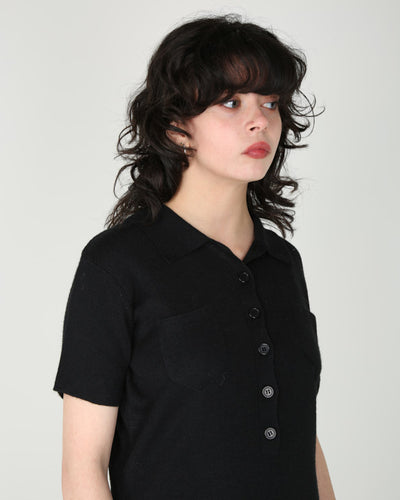 Esprit short sleeve black knitted dress - M