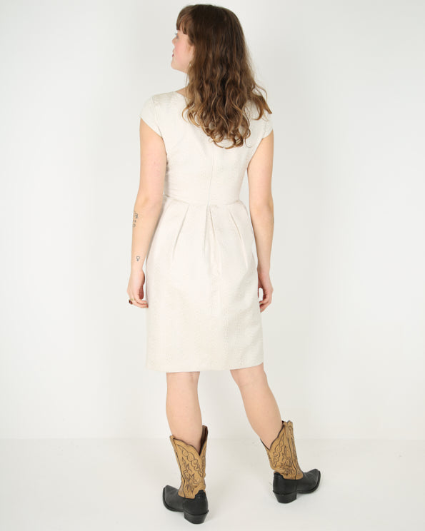 Armani collezioni cream short pleated dress - s