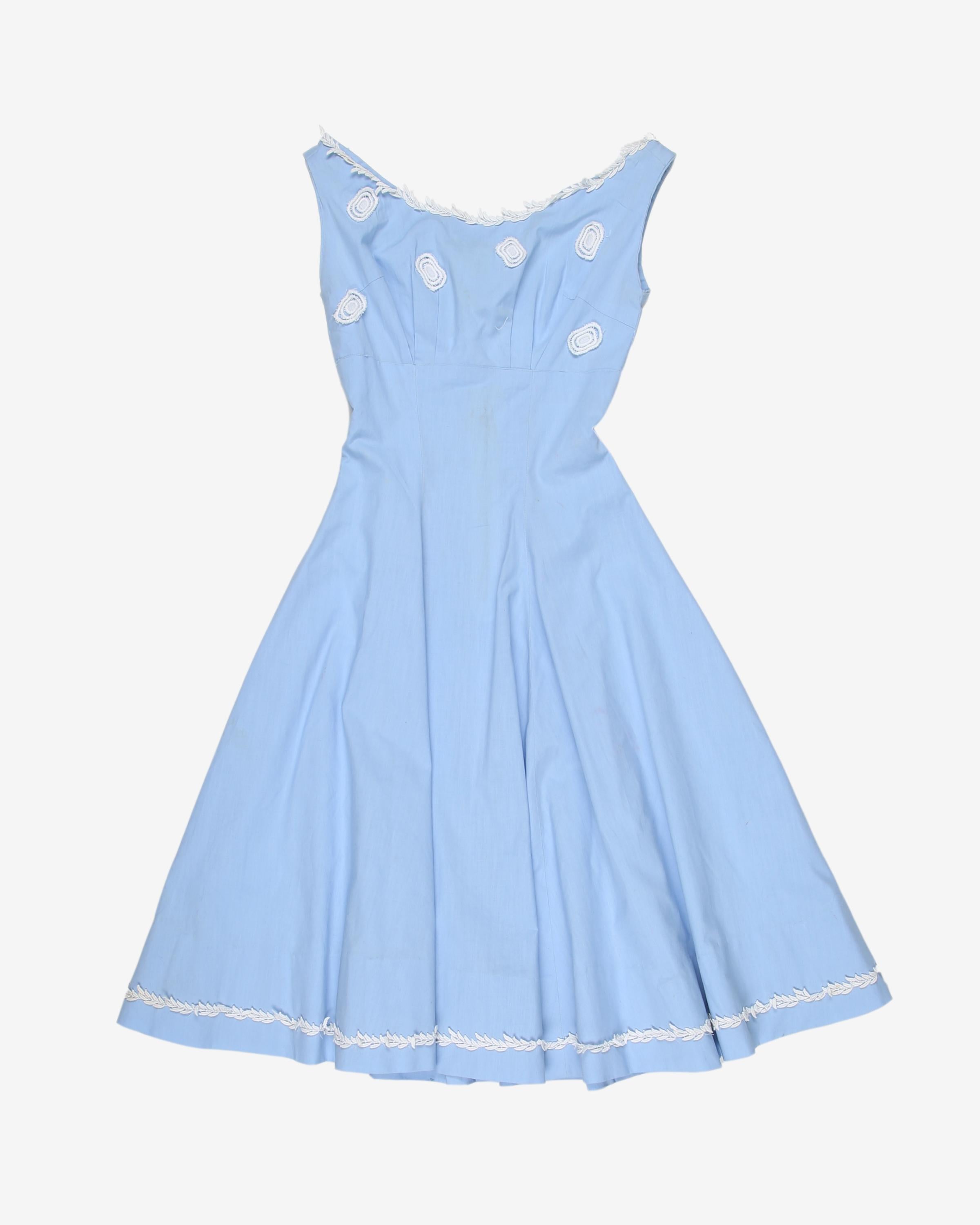 1950's Blue Petite Day Dress - XXS