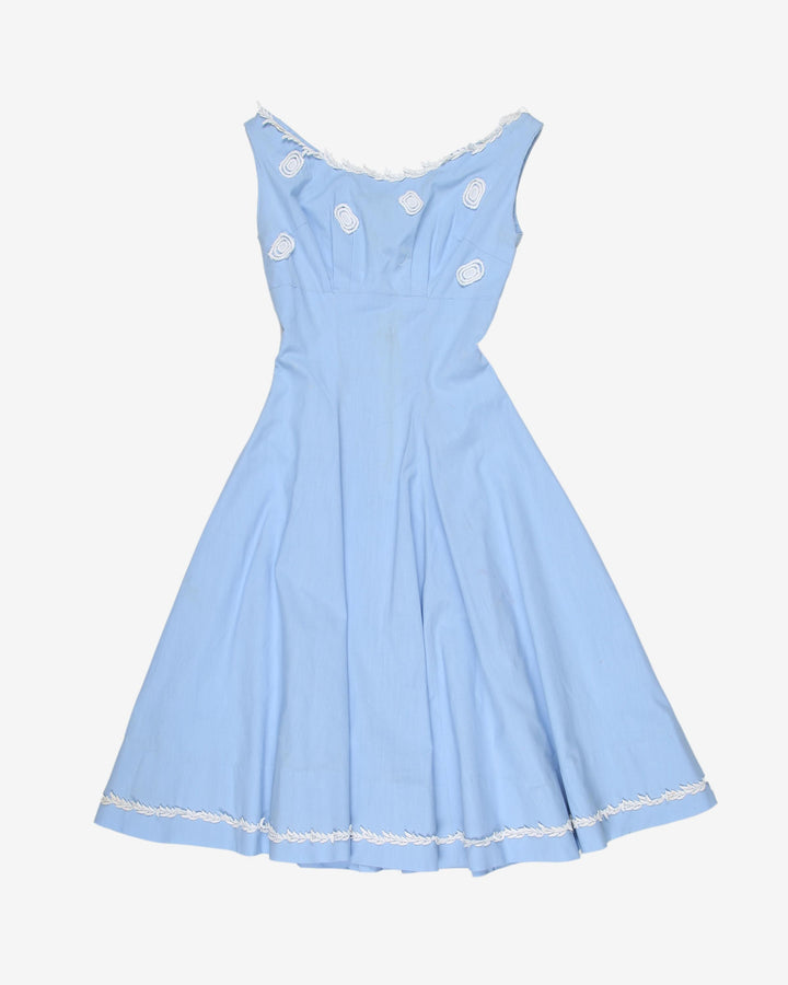 1950's Blue Petite Day Dress - XXS