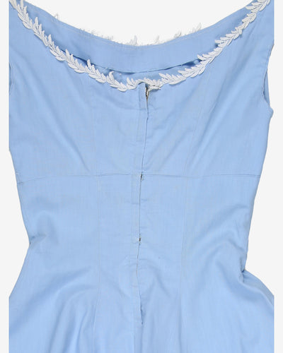 1950's Blue Petite Day Dress - XXS