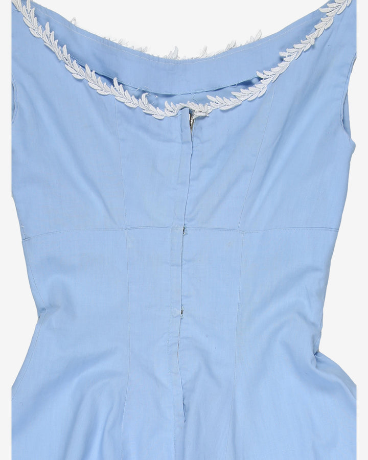 1950's Blue Petite Day Dress - XXS