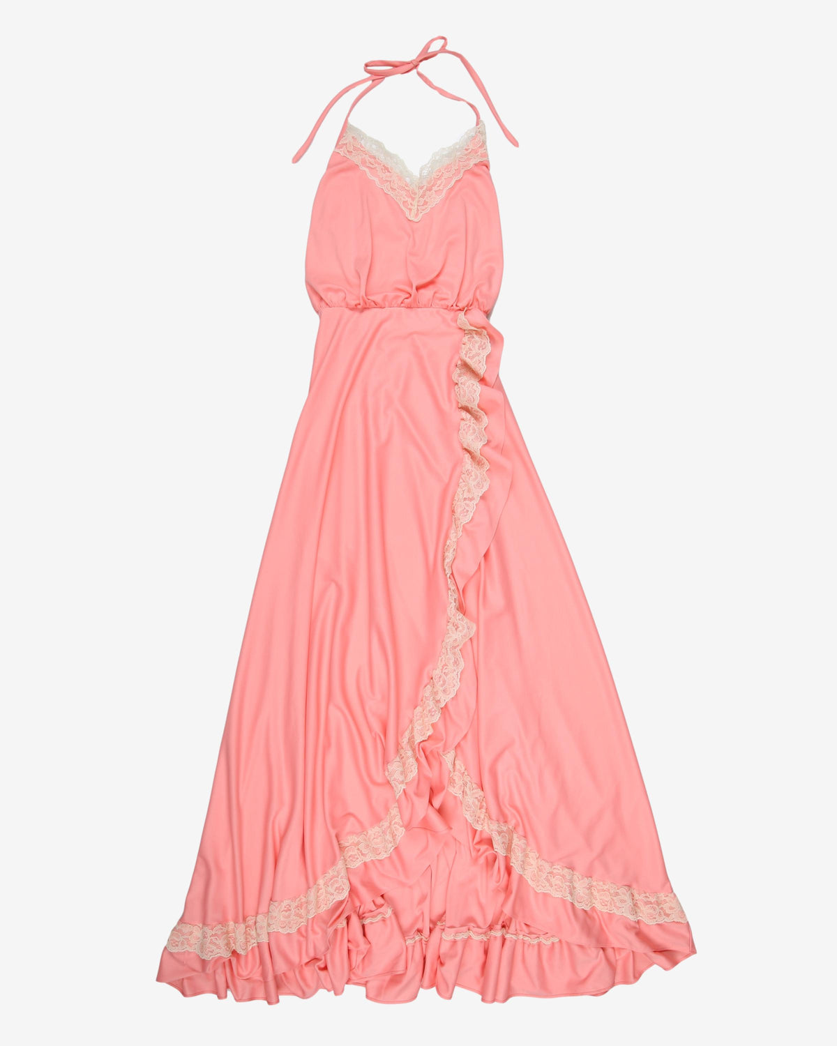 1970's halter neck maxi dress - XS