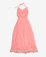 1970's halter neck maxi dress - XS