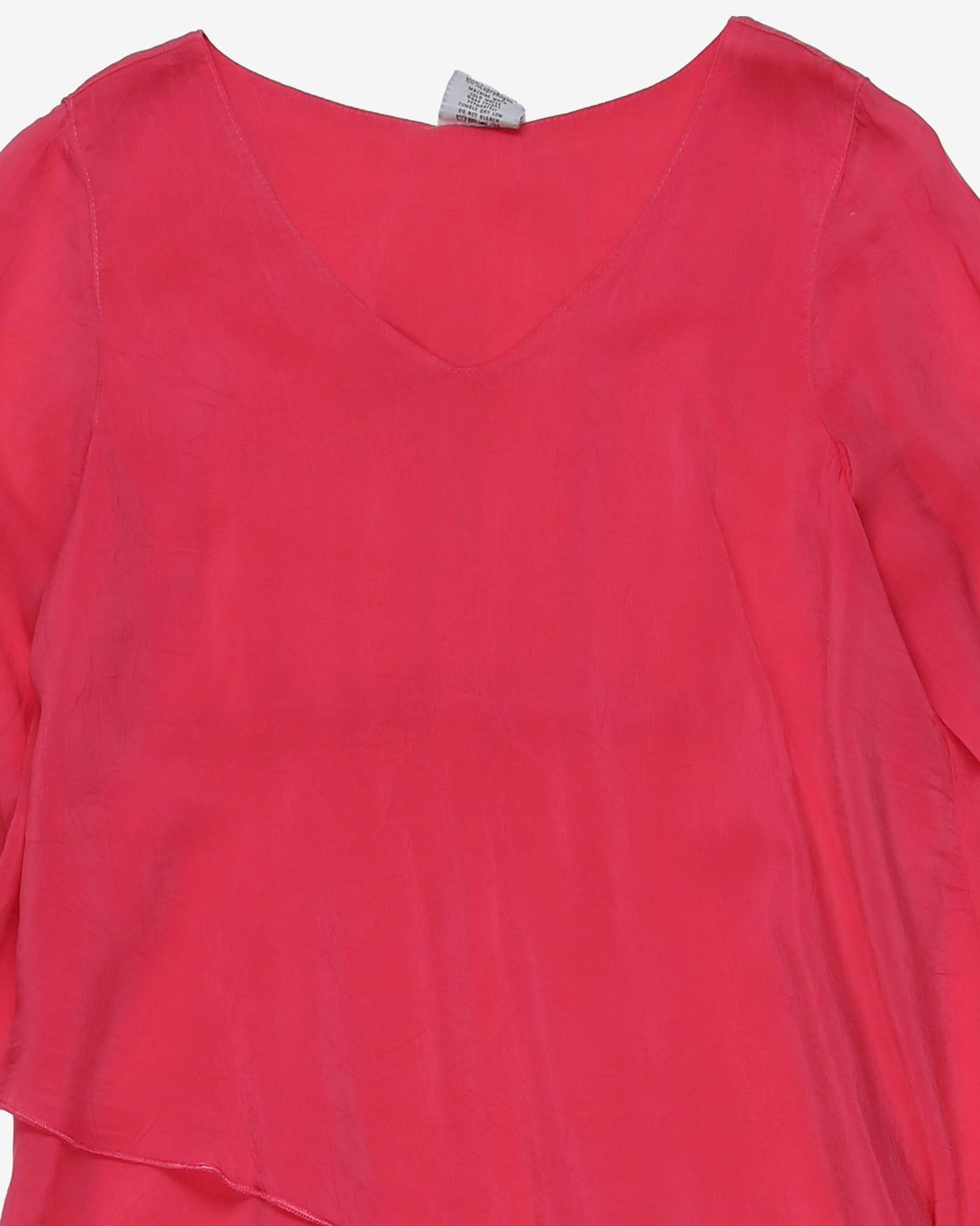 Pink tiered midi dress - M