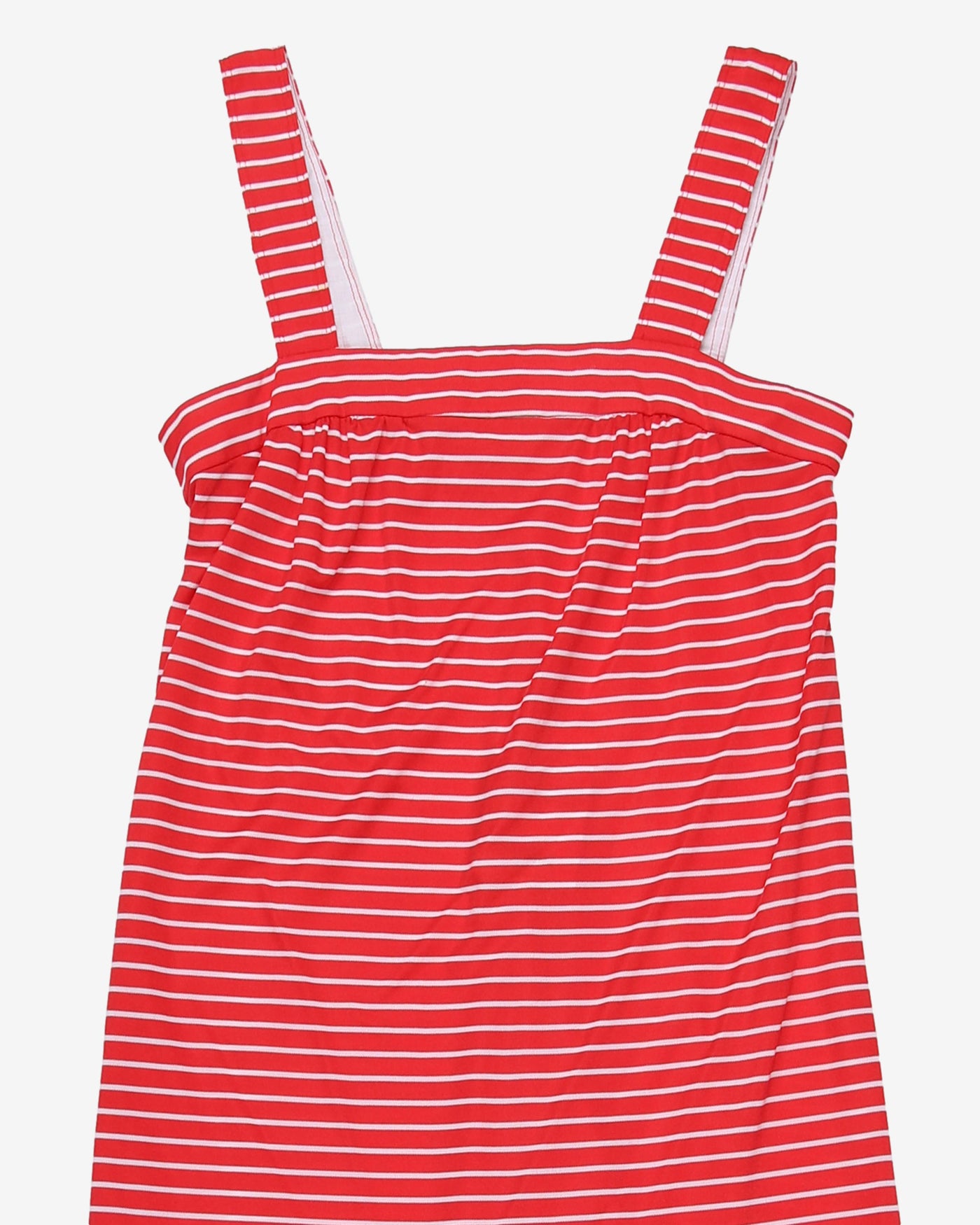 1980s red and white striped sun dress - S