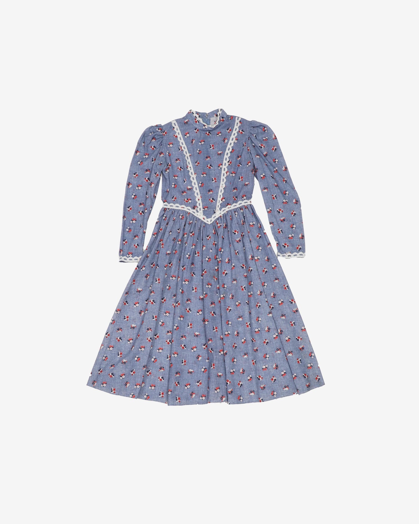 1980s floral prairie style dress - XS