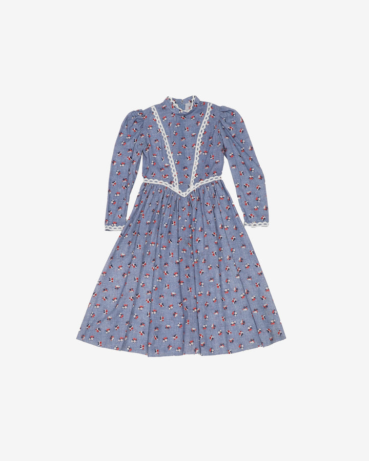 1980s floral prairie style dress - XS