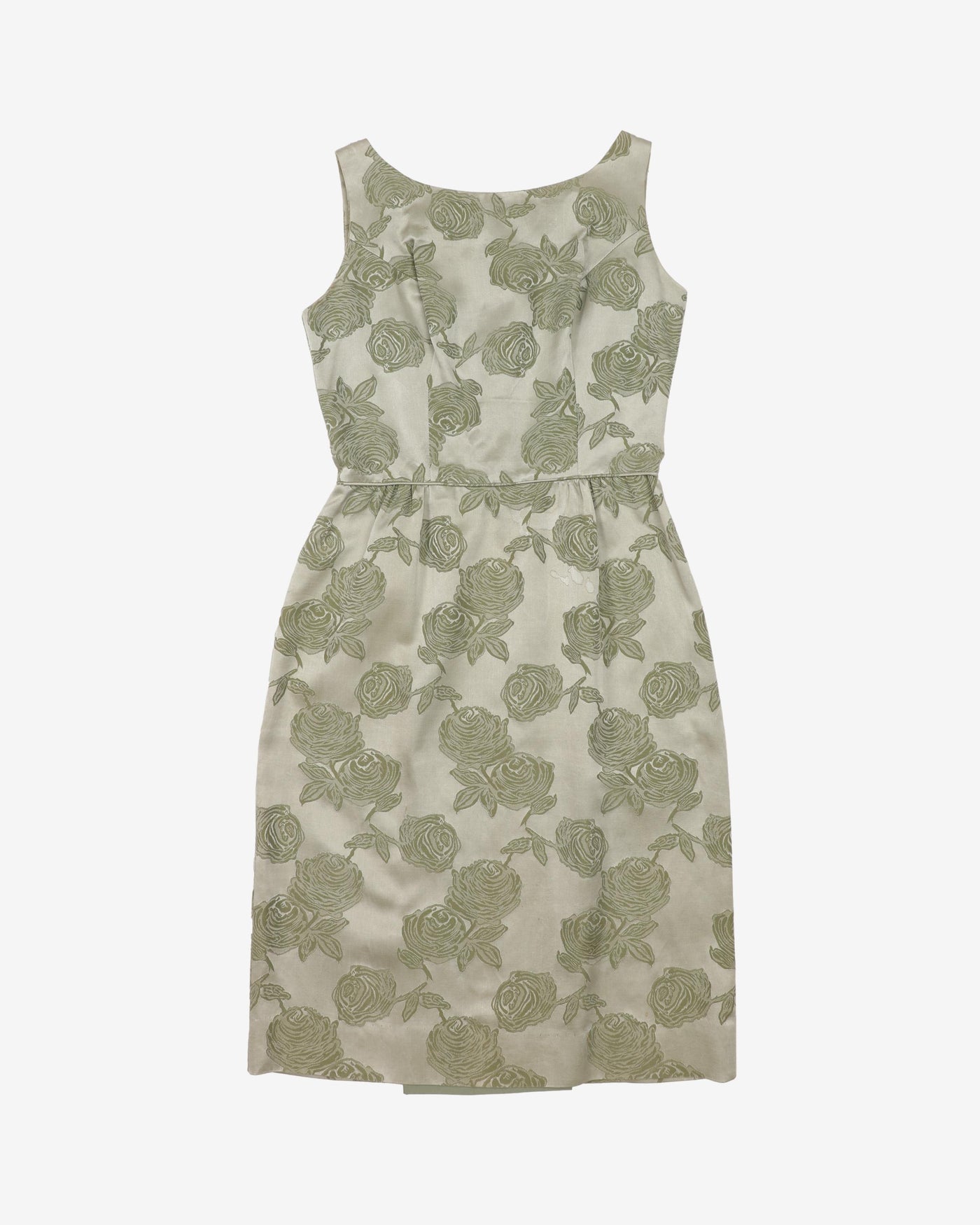1950-60s Rose Patterned Cocktail Dress - S