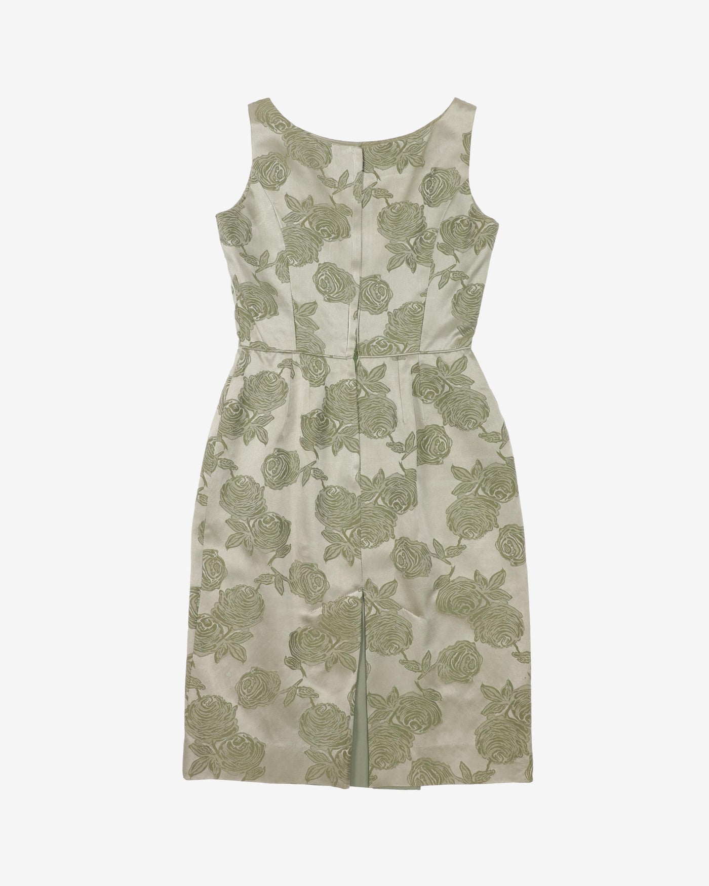 1950-60s Rose Patterned Cocktail Dress - S