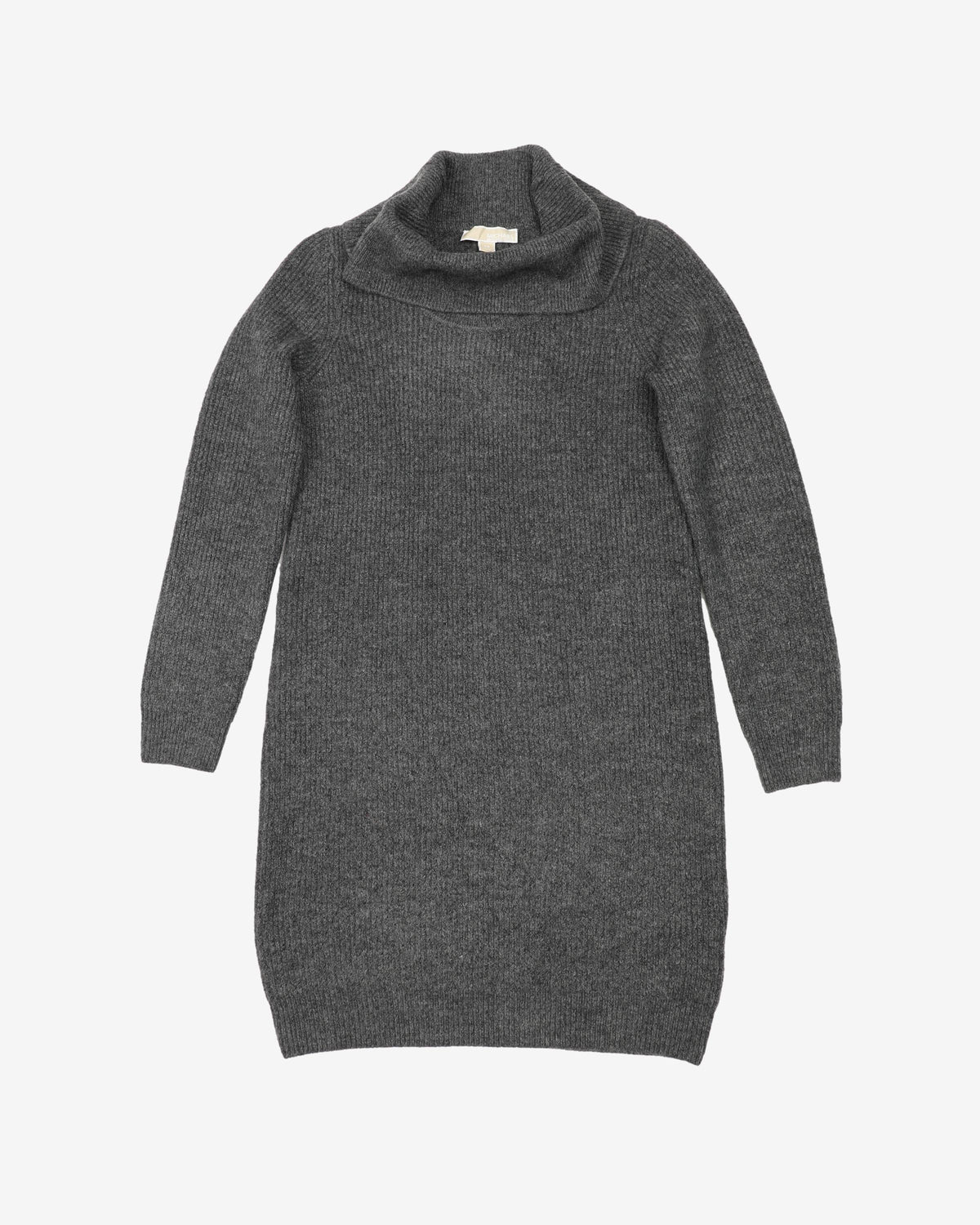 Michael Kors Grey Knitted Roll Neck Dress - XS / S