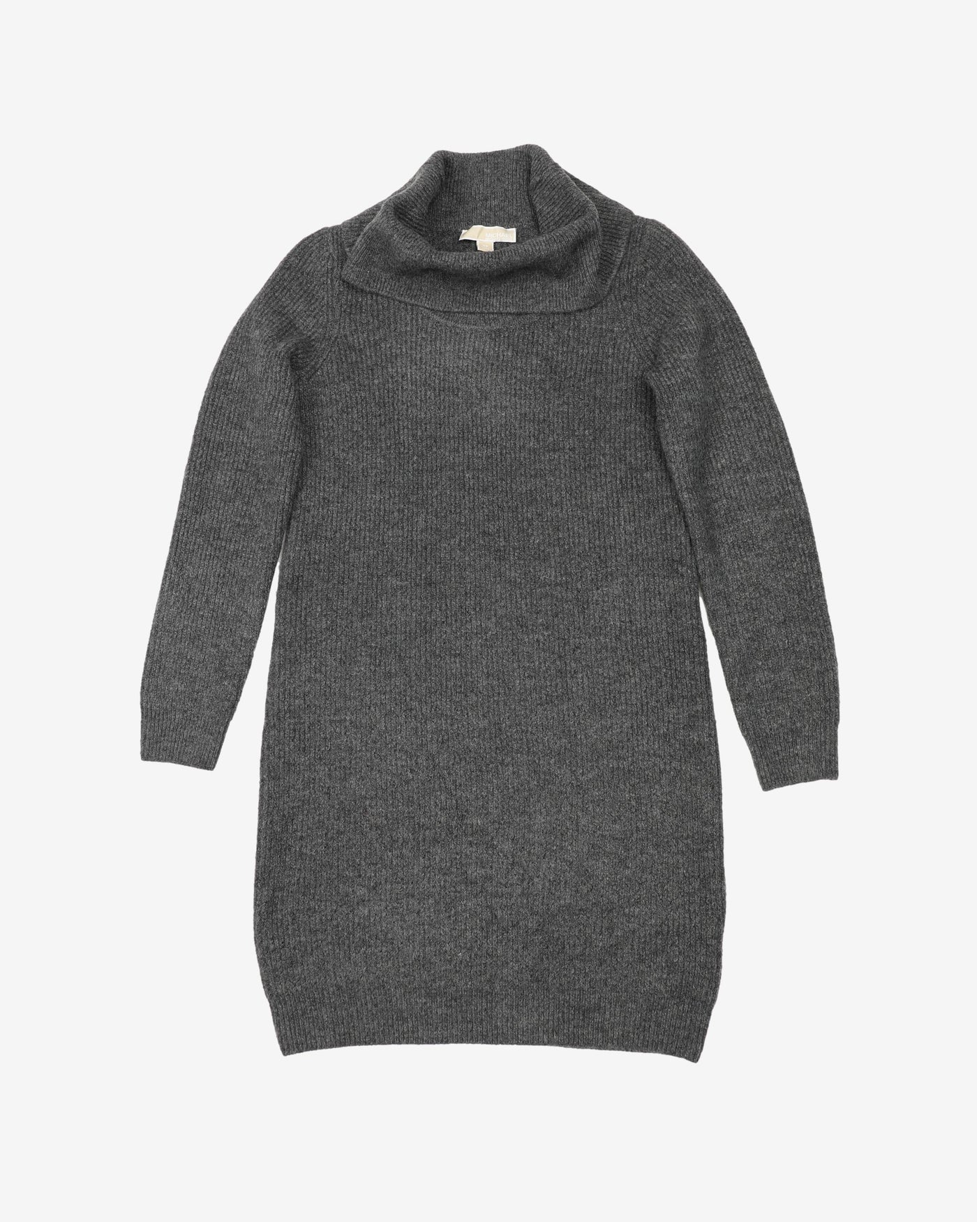 Michael Kors Grey Knitted Roll Neck Dress - XS / S