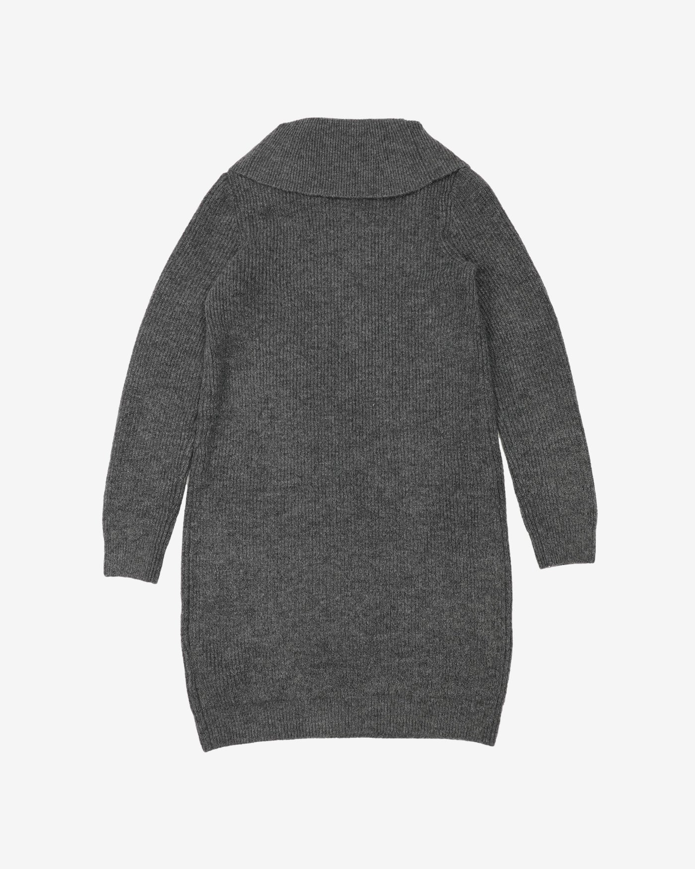 Michael Kors Grey Knitted Roll Neck Dress - XS / S