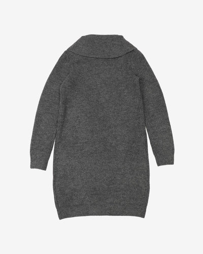 Michael Kors Grey Knitted Roll Neck Dress - XS / S