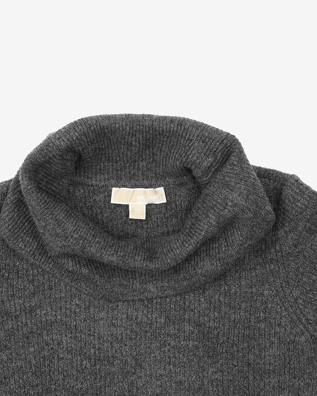 Michael Kors Grey Knitted Roll Neck Dress - XS / S