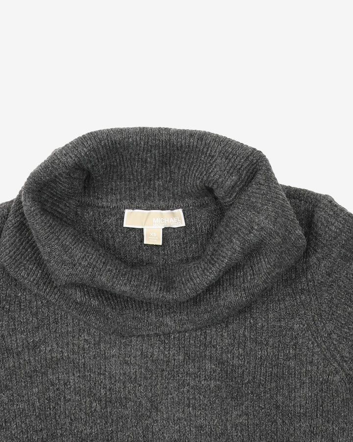 Michael Kors Grey Knitted Roll Neck Dress - XS / S