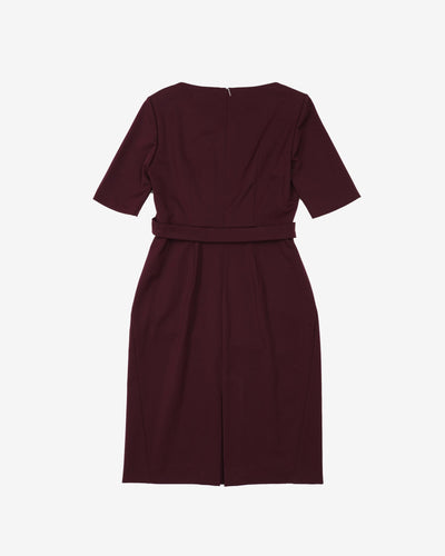 Boss Wine Red Belted Dress - S