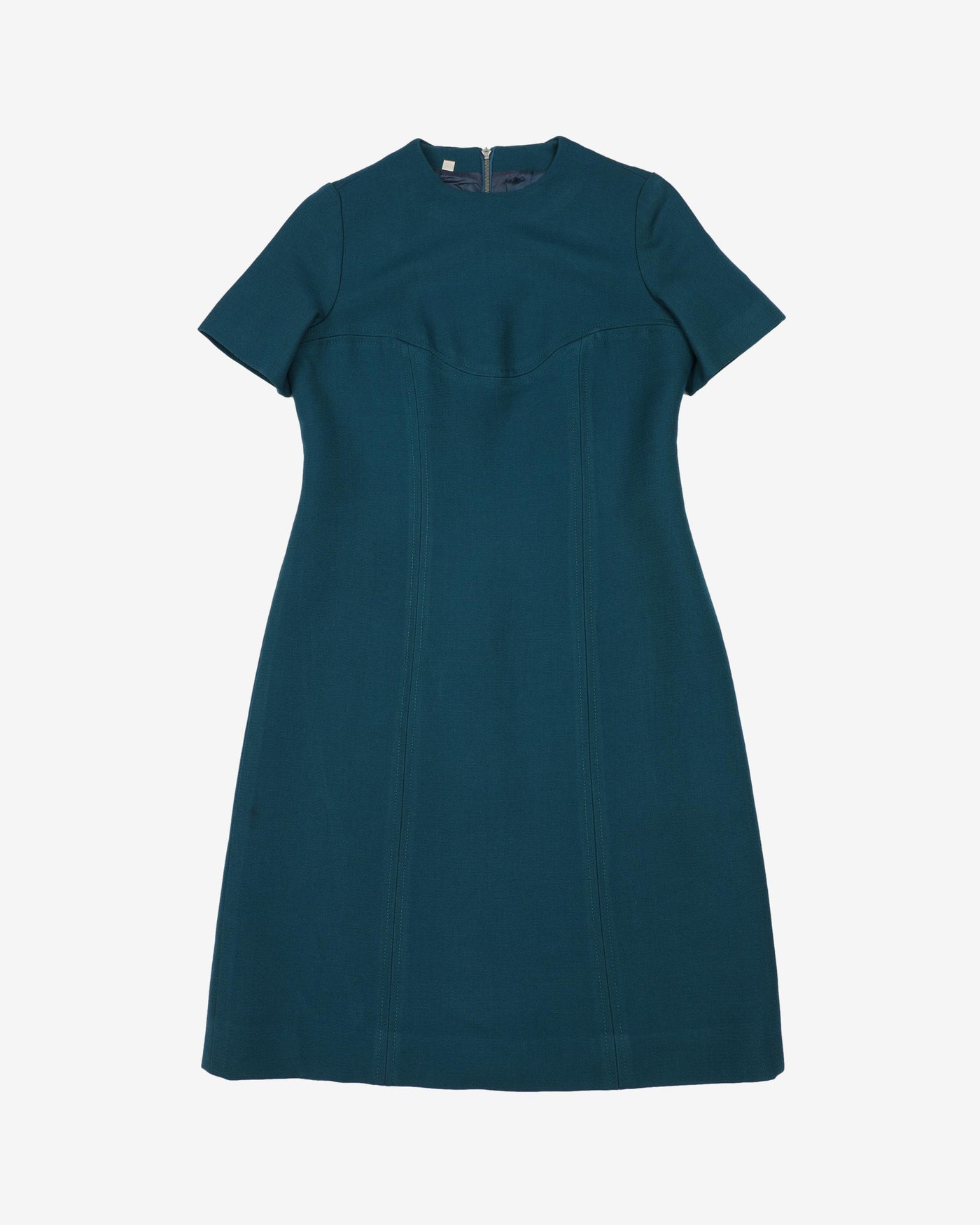 1960s Teal Shift Dress - S