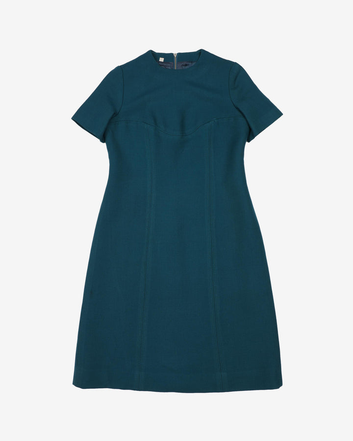 1960s Teal Shift Dress - S