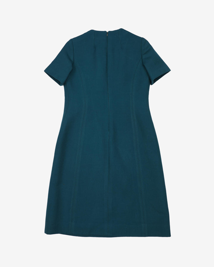 1960s Teal Shift Dress - S