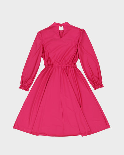1970s Pink A-line Tea Dress - S