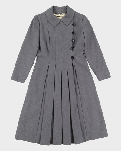 Donald Brooks 5th Avenue Grey Princess Cut Coat-Dress - S