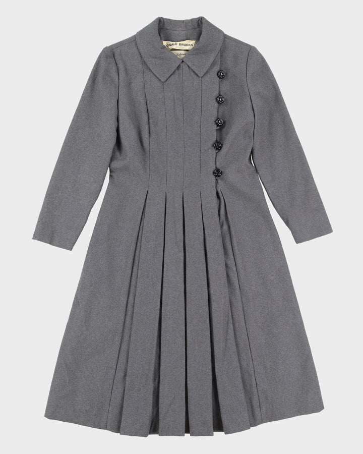 Donald Brooks 5th Avenue Grey Princess Cut Coat-Dress - S