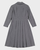 Donald Brooks 5th Avenue Grey Princess Cut Coat-Dress - S