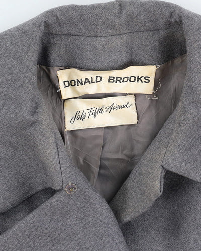 Donald Brooks 5th Avenue Grey Princess Cut Coat-Dress - S