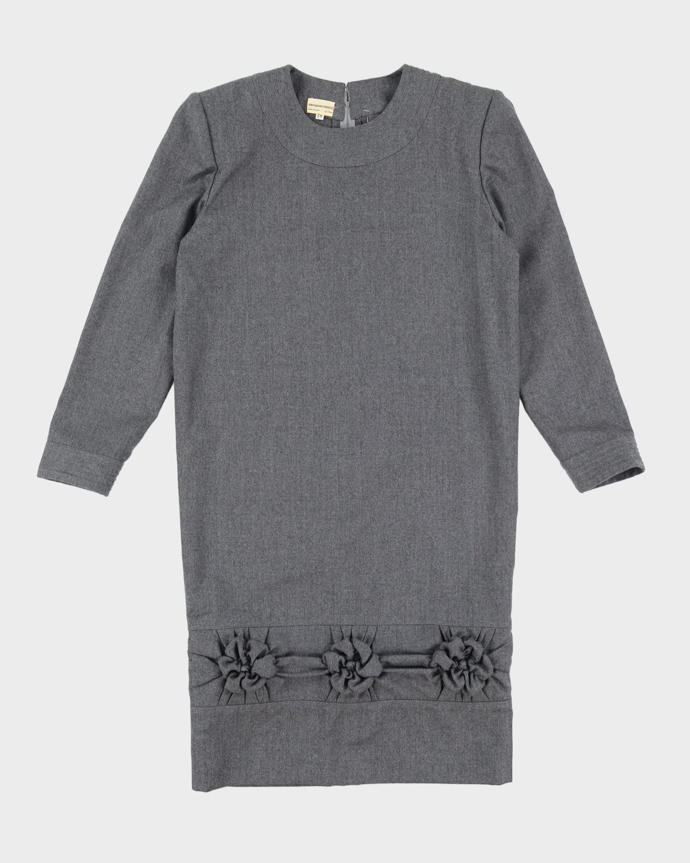 Riccardo Prisco 1960s Grey Wool Midi Dress - S