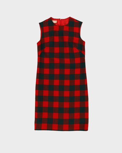 Pendleton Red Plaid Wool Shift Dress - XS / S