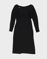 1950s Black Evening Dress - S