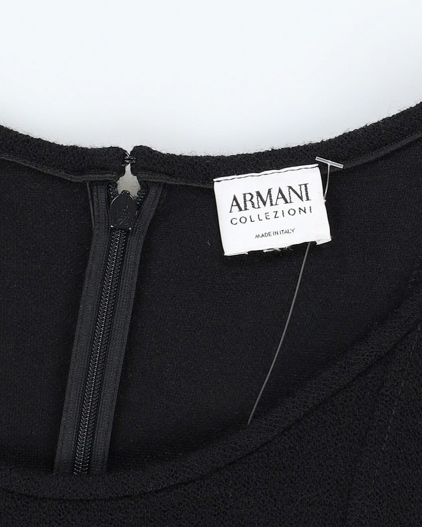 Armani Collezioni Black Wool Dress - S