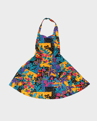 1990s Hawaiian Floral Sleeveless Dress - S