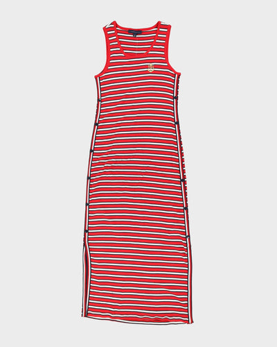 Tommy Hilfiger Red And Blue Striped Jersey Dress - M