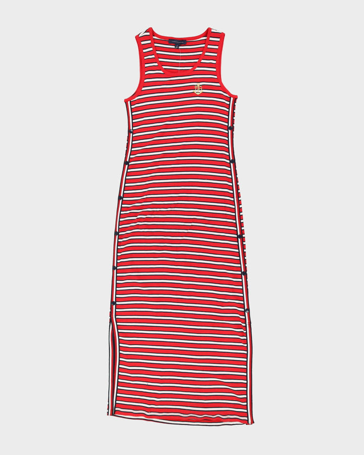 Tommy Hilfiger Red And Blue Striped Jersey Dress - M