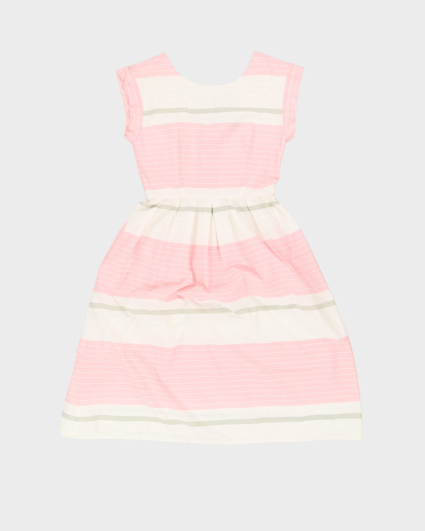 1980s Pink And White Striped Dress - S