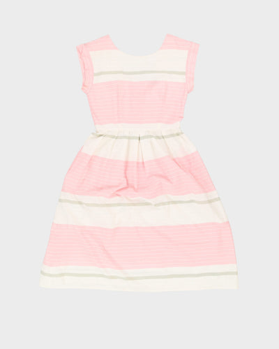 1980s Pink And White Striped Dress - S