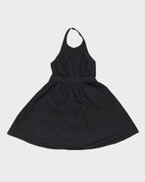 Vintage Club Monaco Black Spotted Halter Neck Dress - S