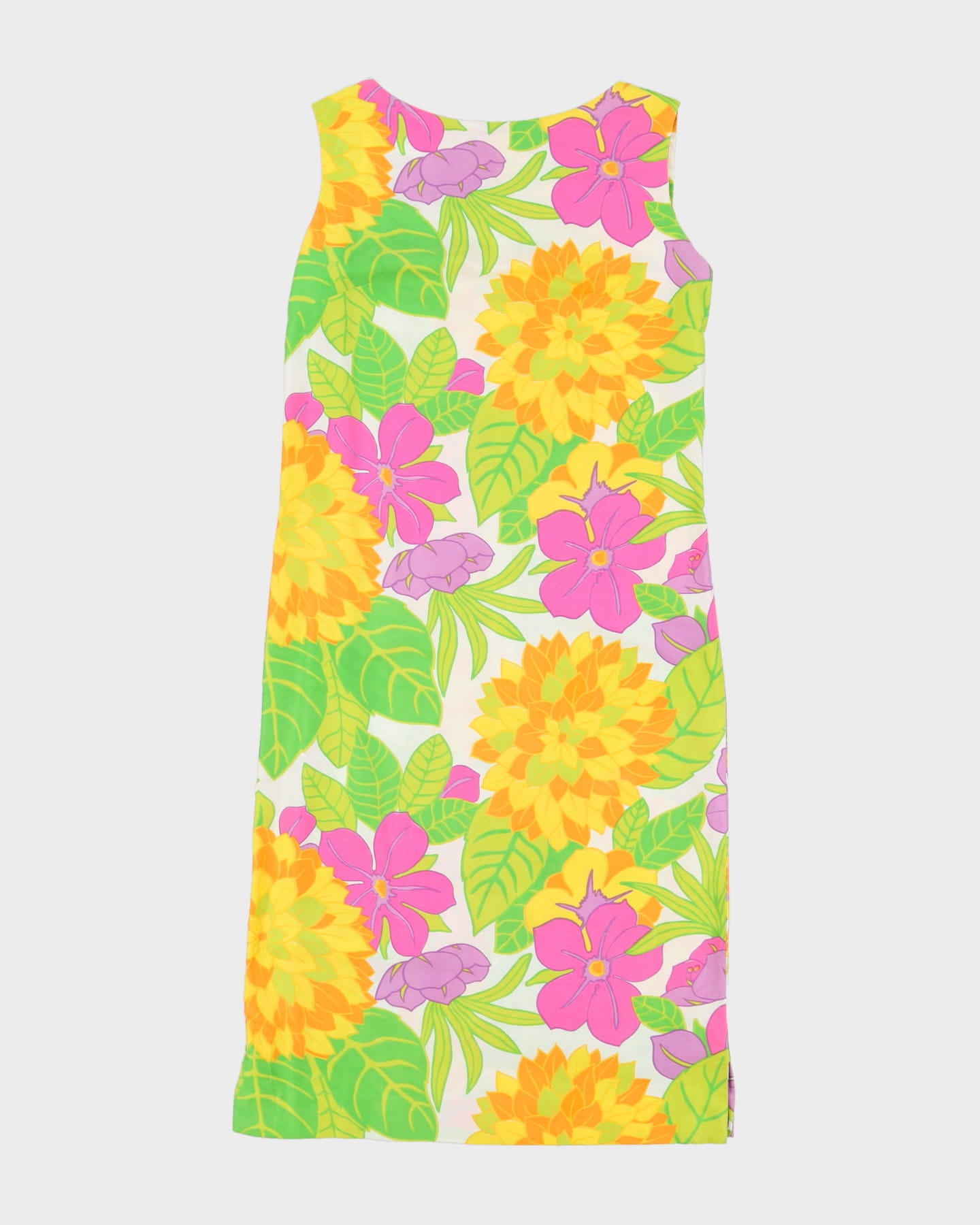 Vintage 1970s Green Floral Shift Dress - S – Rokit